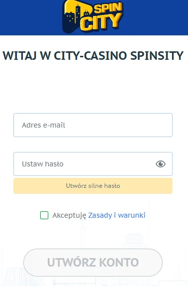 Spin City kasyno logowanie